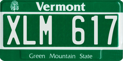 VT license plate XLM617