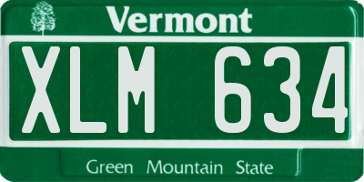 VT license plate XLM634