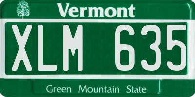 VT license plate XLM635
