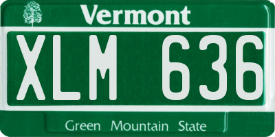 VT license plate XLM636