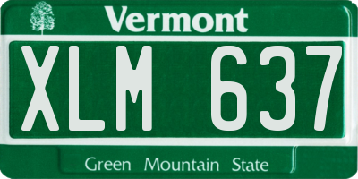 VT license plate XLM637