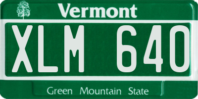 VT license plate XLM640