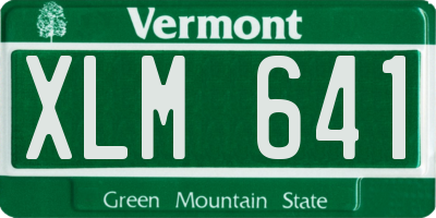 VT license plate XLM641