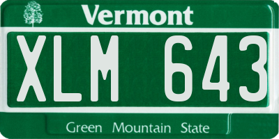 VT license plate XLM643