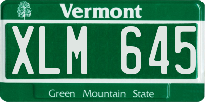 VT license plate XLM645