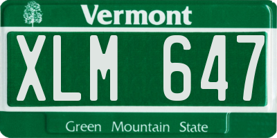 VT license plate XLM647