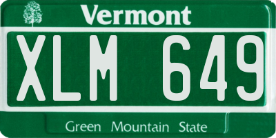 VT license plate XLM649