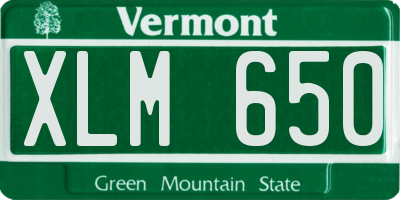 VT license plate XLM650