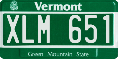 VT license plate XLM651