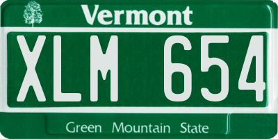 VT license plate XLM654