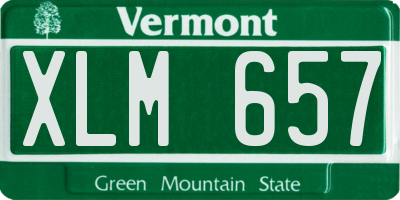 VT license plate XLM657