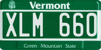 VT license plate XLM660