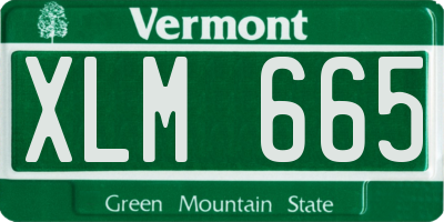 VT license plate XLM665