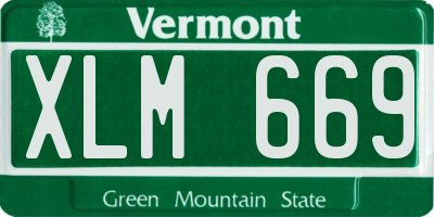 VT license plate XLM669