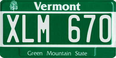 VT license plate XLM670
