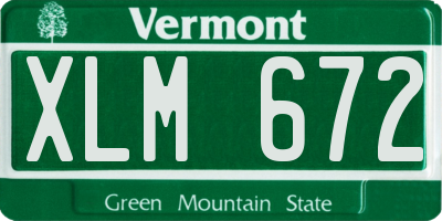 VT license plate XLM672