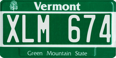 VT license plate XLM674