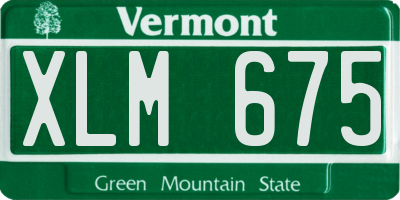 VT license plate XLM675