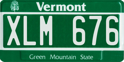 VT license plate XLM676