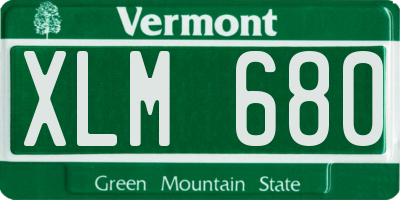 VT license plate XLM680