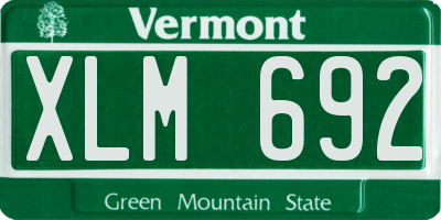 VT license plate XLM692