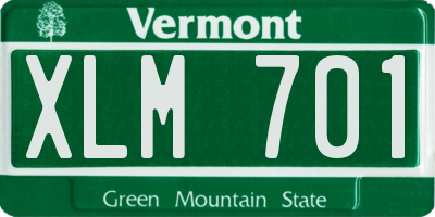 VT license plate XLM701
