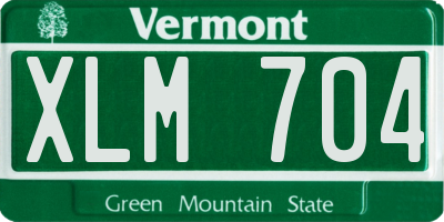 VT license plate XLM704