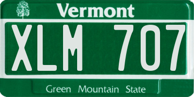 VT license plate XLM707