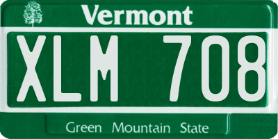 VT license plate XLM708