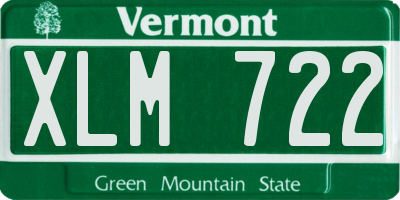 VT license plate XLM722