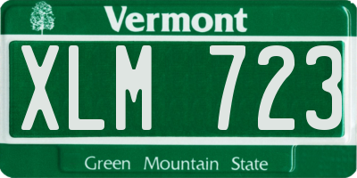 VT license plate XLM723