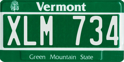 VT license plate XLM734