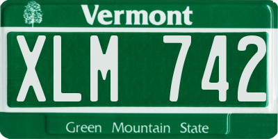 VT license plate XLM742