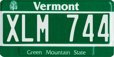 VT license plate XLM744