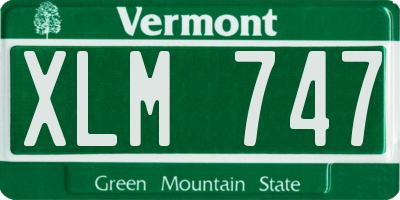 VT license plate XLM747