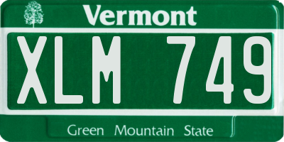 VT license plate XLM749