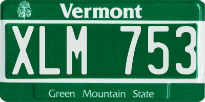VT license plate XLM753