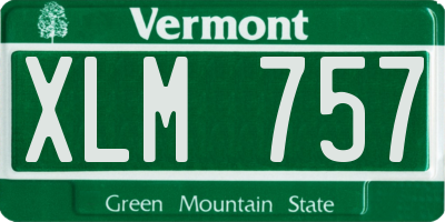 VT license plate XLM757