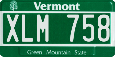 VT license plate XLM758