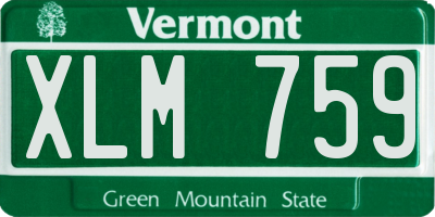 VT license plate XLM759