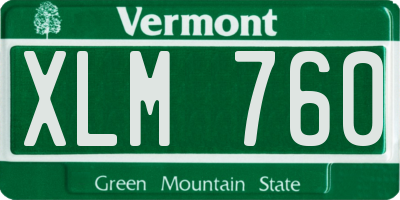 VT license plate XLM760