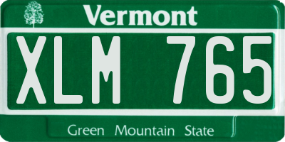 VT license plate XLM765