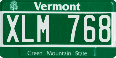 VT license plate XLM768