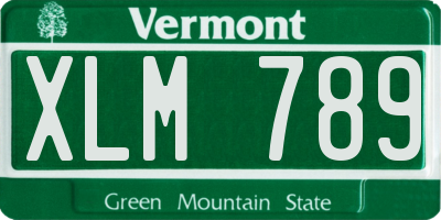 VT license plate XLM789
