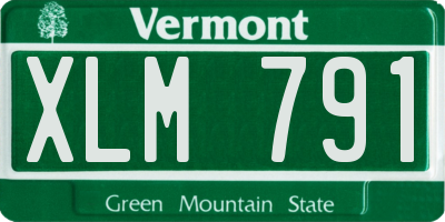 VT license plate XLM791
