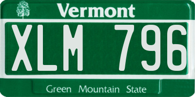 VT license plate XLM796