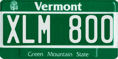 VT license plate XLM800