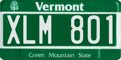 VT license plate XLM801
