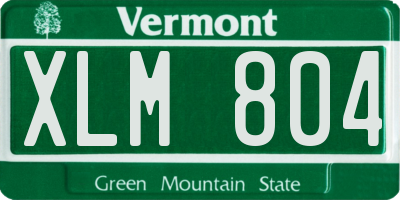 VT license plate XLM804