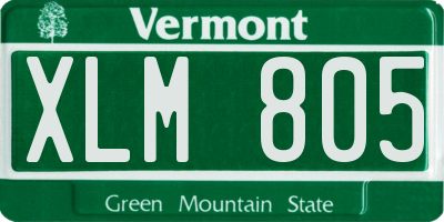 VT license plate XLM805